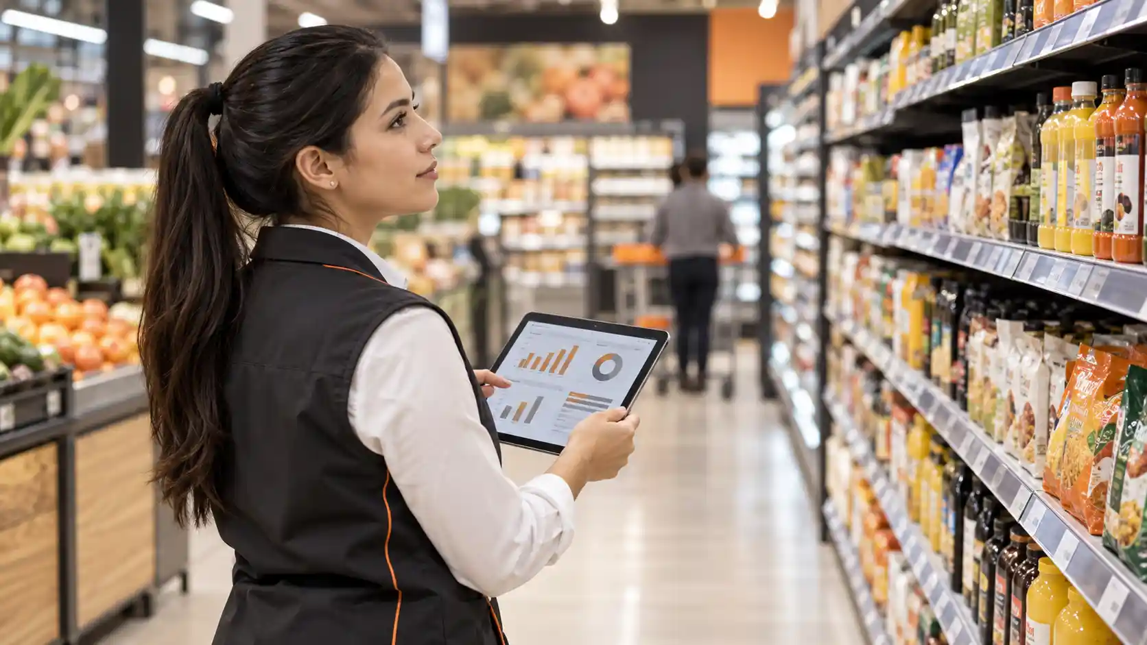 Profesional analizando KPI retail en un punto de venta