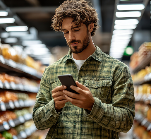 Promotor de ventas usando una app