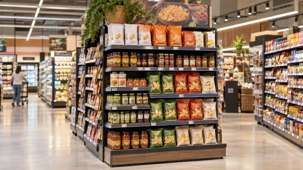 Exhibición de productos de un supermercado