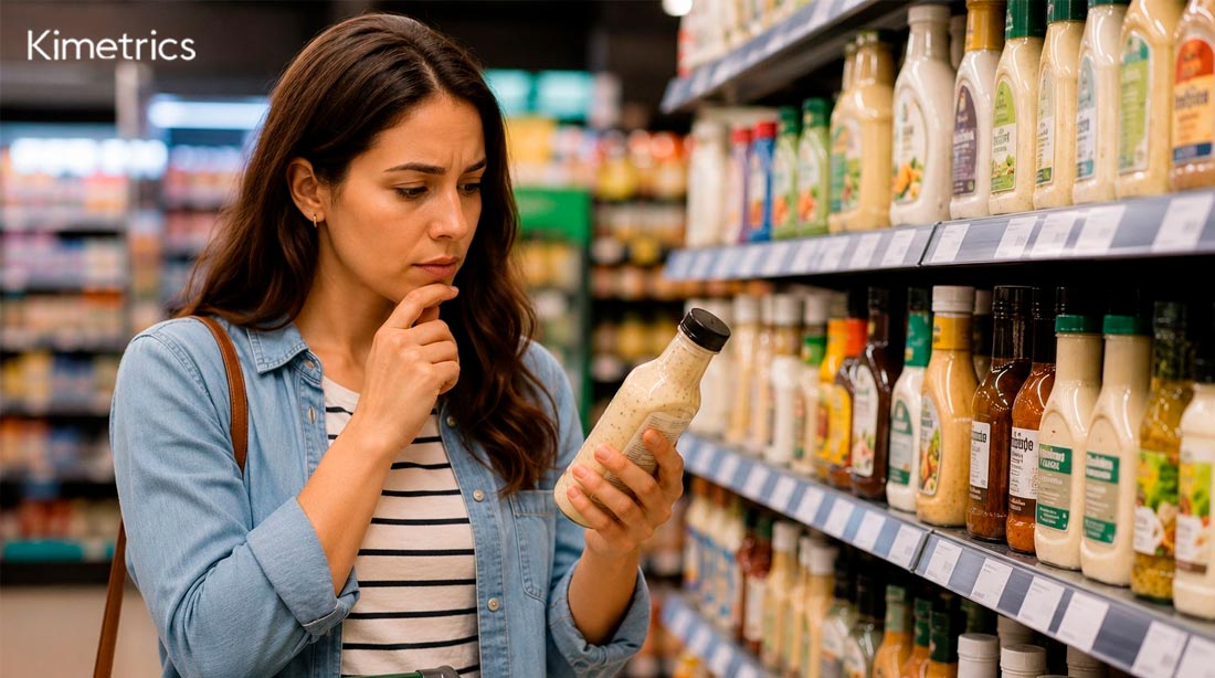 Promotor analizando el anaquel para reducir la fricción en la decisión de compra del shopper en retail | Kimetrics