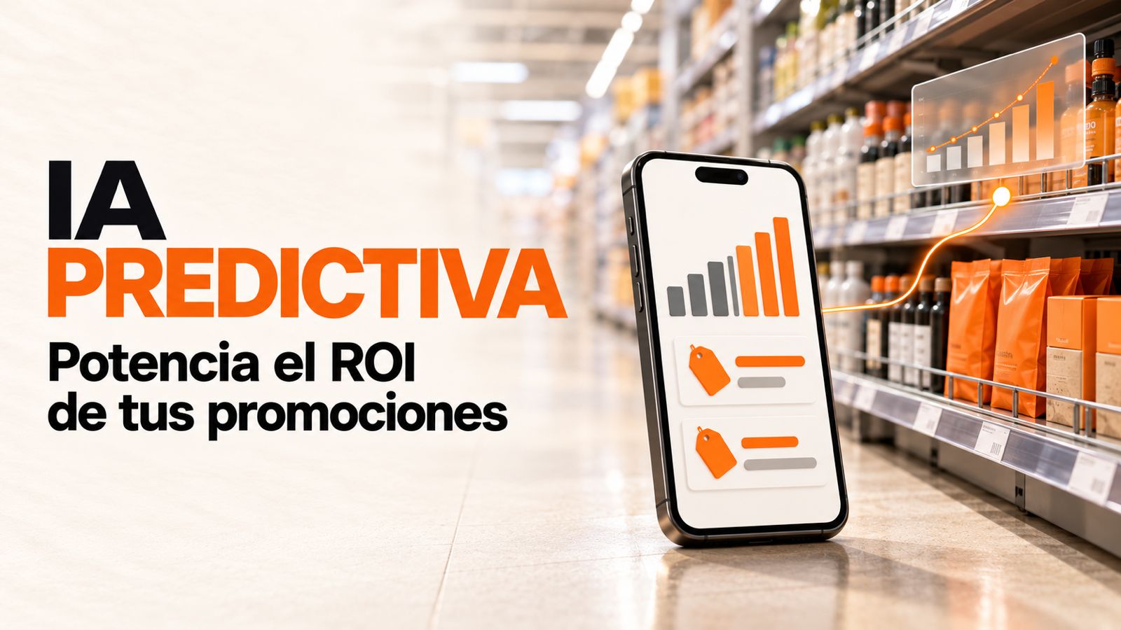 IA predictiva en la parrilla promocional: tablero con ventas incrementales, margen y escenarios del siguiente plan promocional